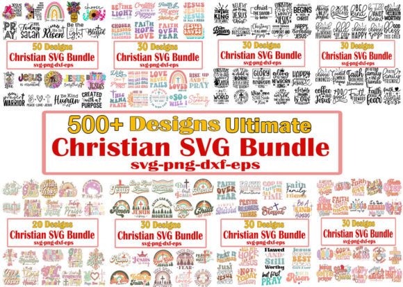 500 Ultimate Christian Retro SVG Bundle
