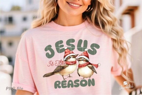 Jesus is the Reason Christmas Birds PNG for T-Shirt Designs
