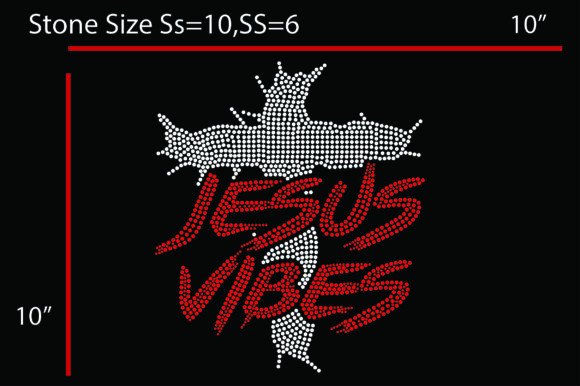 Jesus Vibes Rhinestone Design