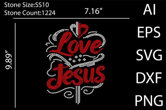 Love Jesus Rhinestone Templates and Freebies