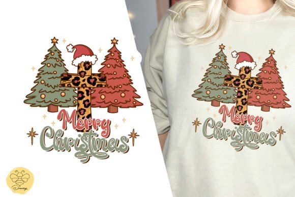 Merry Christmas Jesus Cross PNG for T-Shirt Designs