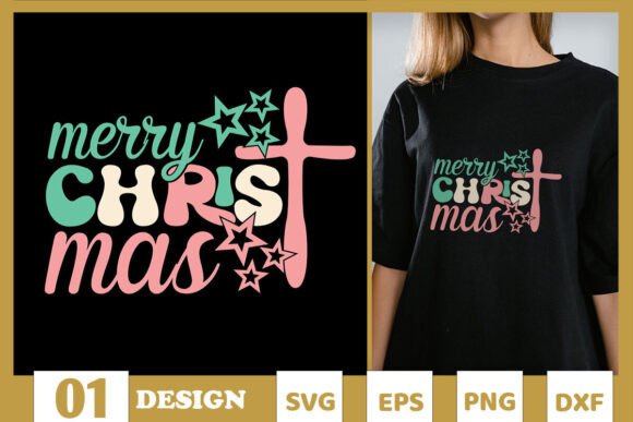Merry Christmas Jesus Cross SVG